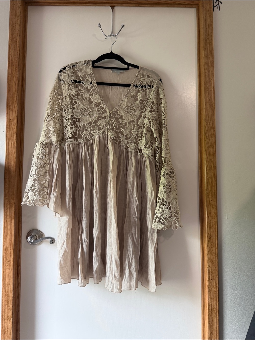 J. Crew Beige Lace Crochet Swim Coverup